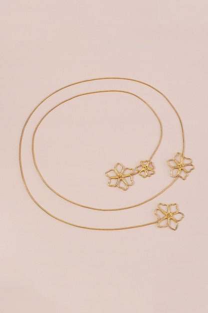 Flower Metal Chain Necklace