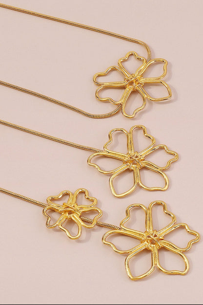 Flower Metal Chain Necklace