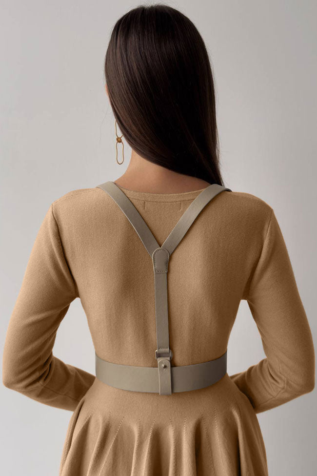 Crew Neck Long Sleeve Rib Knit Fit and Flare Sweater Mini Dress