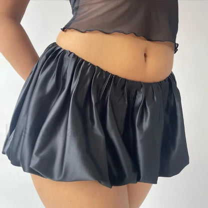 Folded Patchwork Balloon Skirt