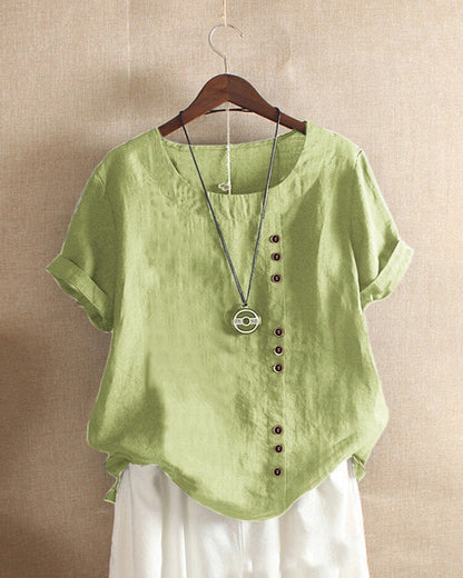| Women’s Casual Blouse in Summer Fabric with Button Detail