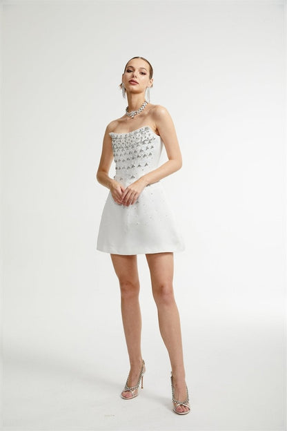 Frances Crystal-embellished Sleeveless Mini Dress