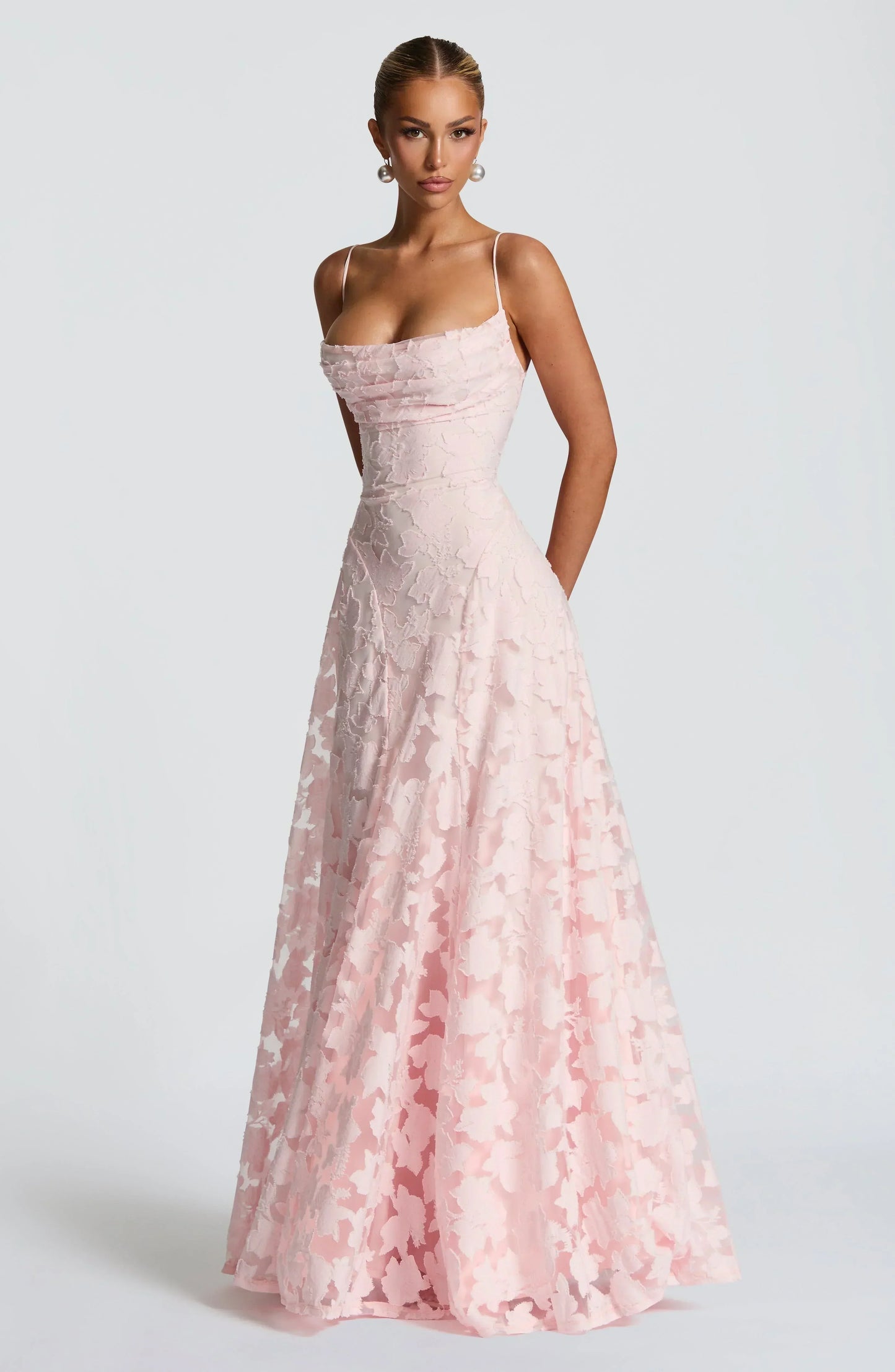 The Clara — Lace Maxi Dress with Open Back