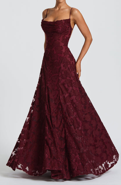 Bella Maxi Dress - Cherry Lacquer