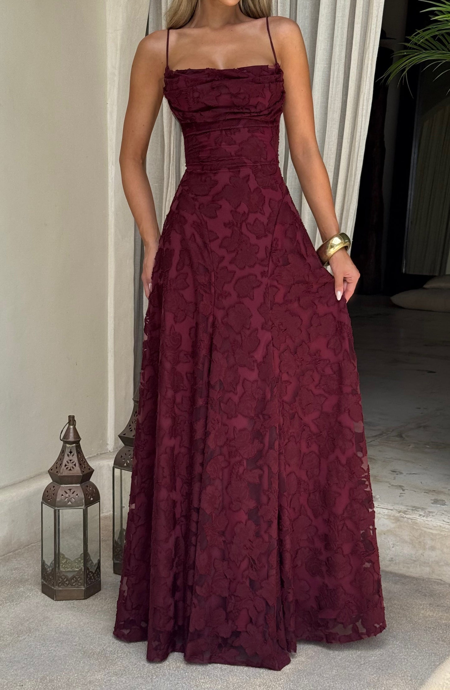 Bella Maxi Dress - Cherry Lacquer