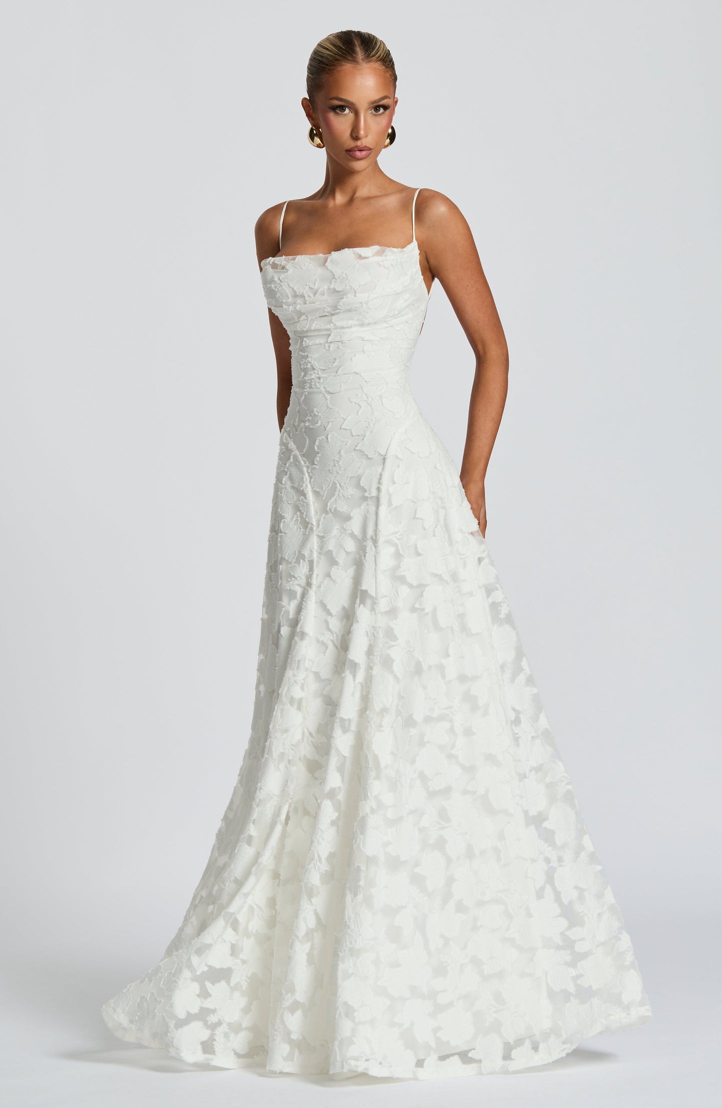 The Clara — Lace Maxi Dress with Open Back