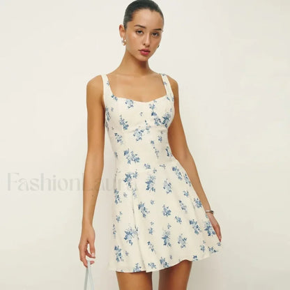 Fresh Square Collar Floral Dress