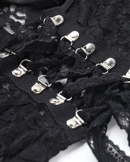 Slim Fit Lace Square Neck Tie Waist Skirt