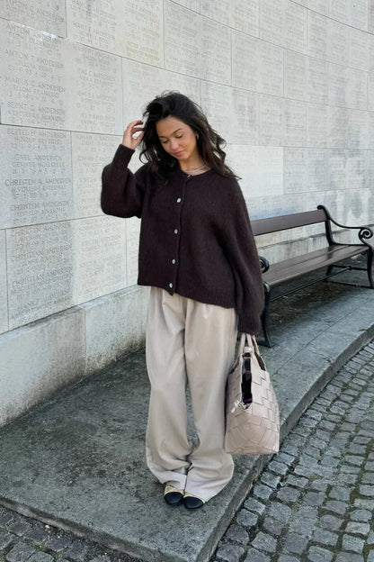 Knitted Vest - Darker Brown