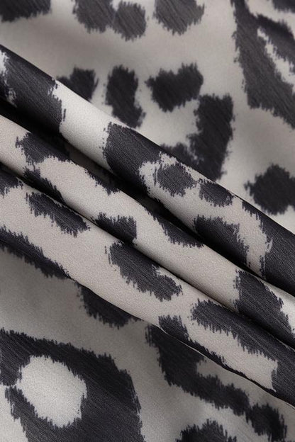 Gail Printed V-neck Belted Chiffon Mini Dress