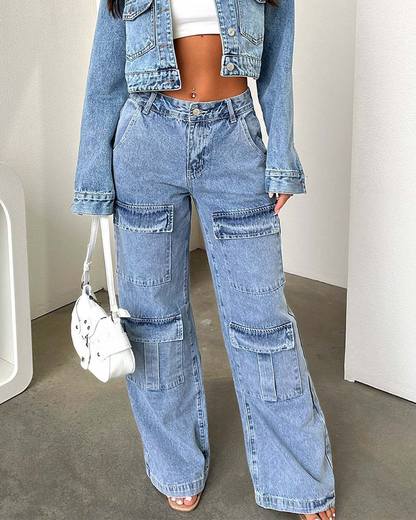 Vintage Straight Cargo Jeans
