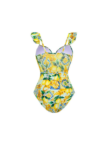 Ruffle Strap Swimsuit & Ruffle Skirt Coord Set