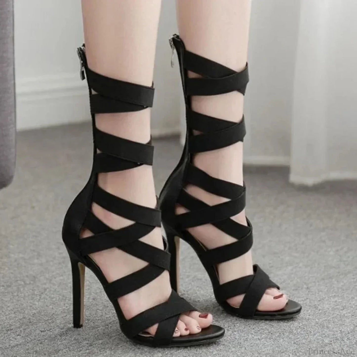 Glowing Verdant Peep Toe Gothic Tall Heel