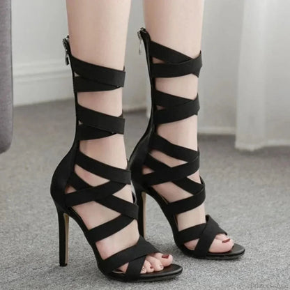 Glowing Verdant Peep Toe Gothic Tall Heel