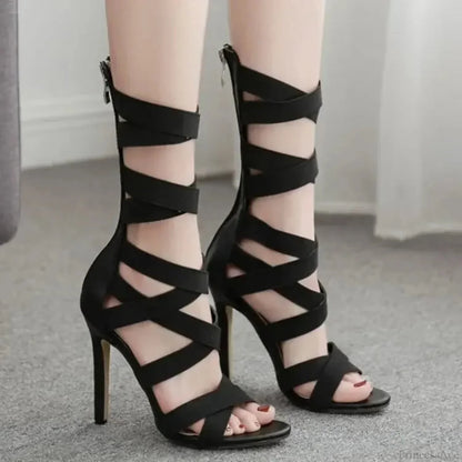 Glowing Verdant Peep Toe Gothic Tall Heel