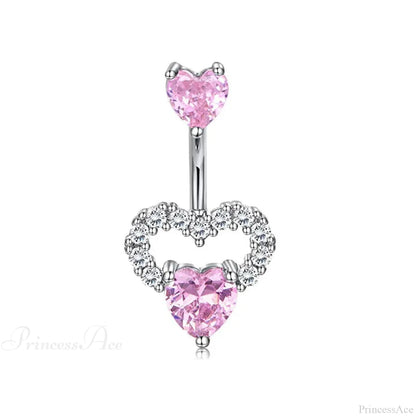 Gothic Heart Dangle Butterfly Belly Ring