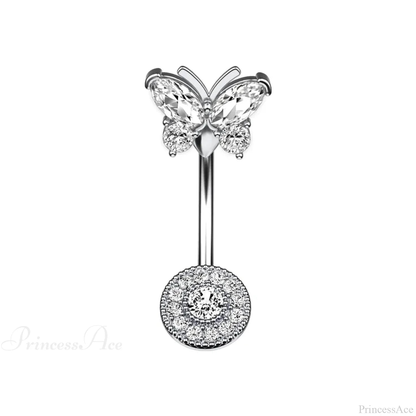 Gothic Heart Dangle Butterfly Belly Ring