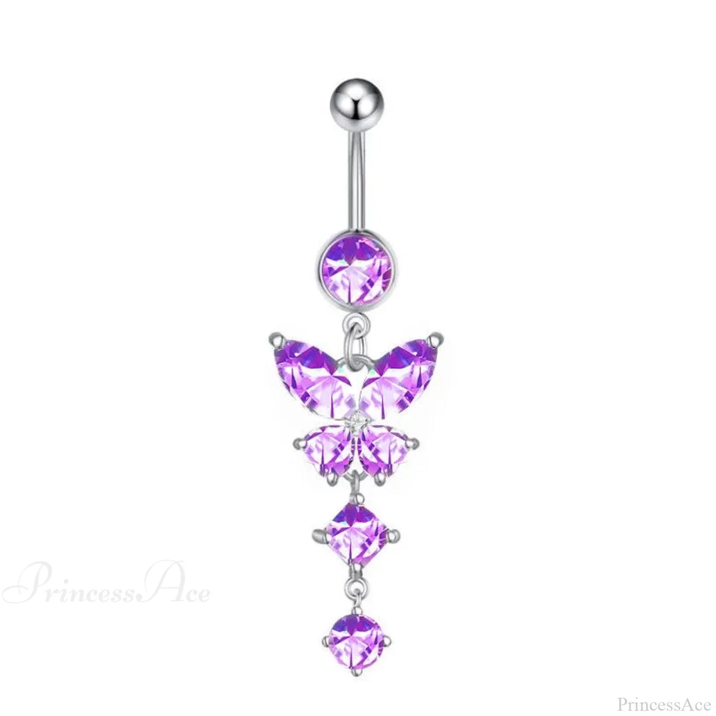 Gothic Heart Dangle Butterfly Belly Ring