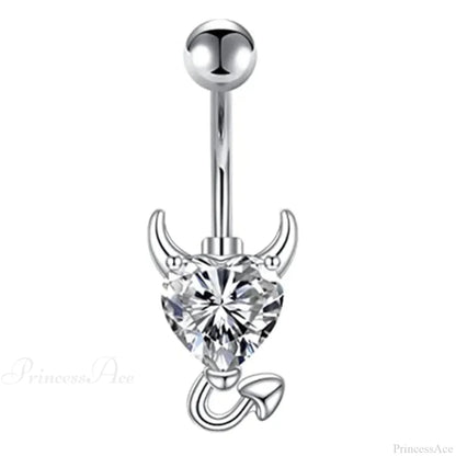 Gothic Heart Dangle Butterfly Belly Ring