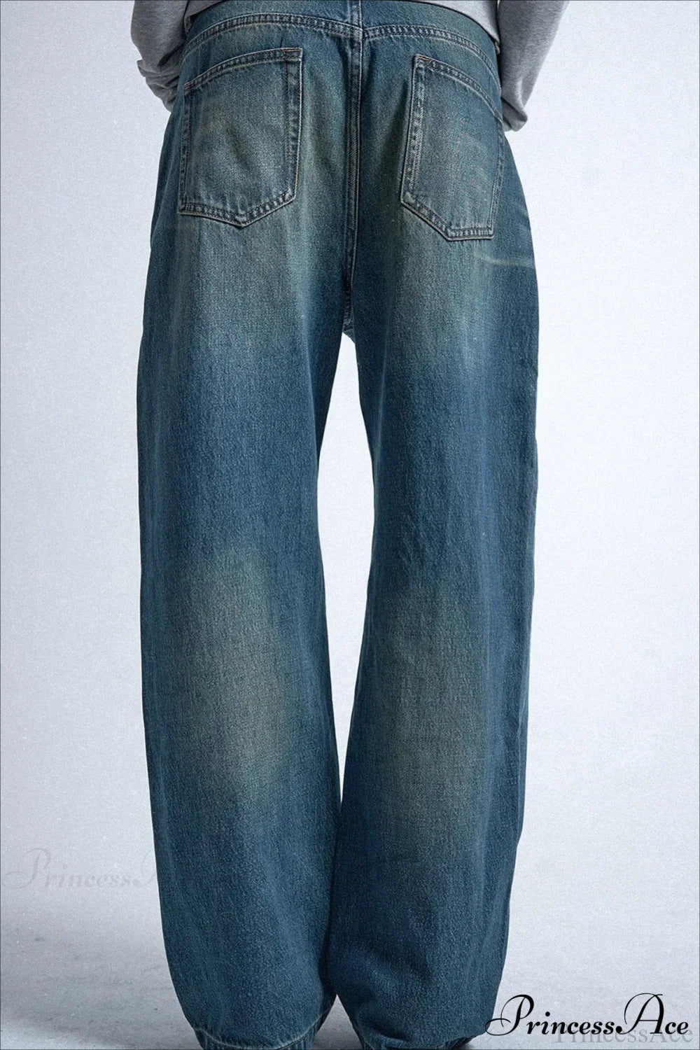 Gothic Streetwear Riveted Loose Jeans