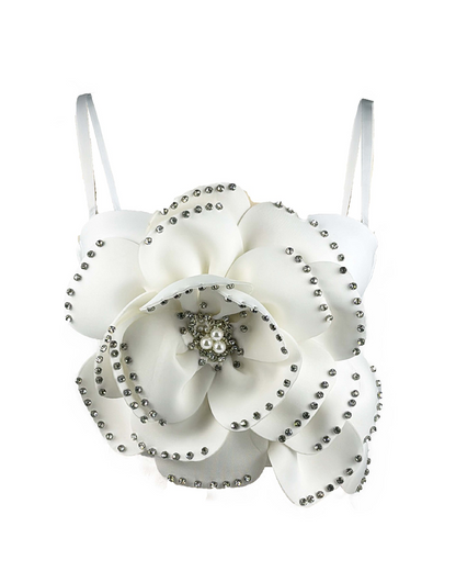 Flower Beaded Fishbone Bra Top