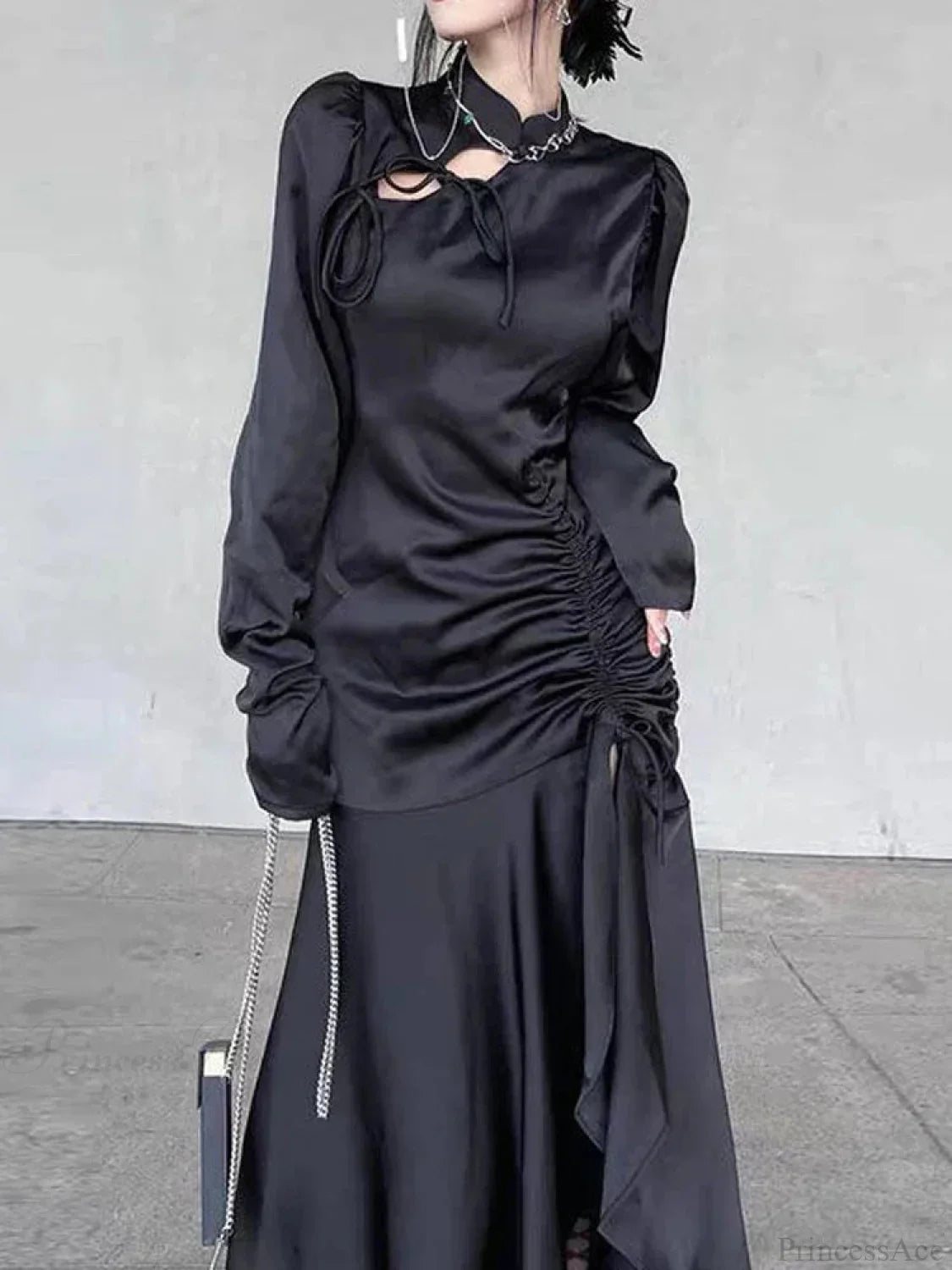 Graceful Bandage Extended Sleeve Midi Dress