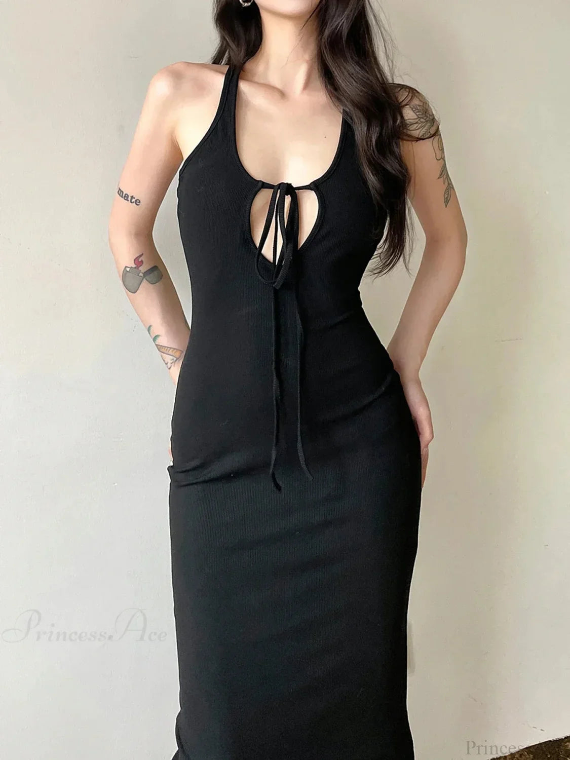 Graceful Hollow Out Spaghetti Midi Dress