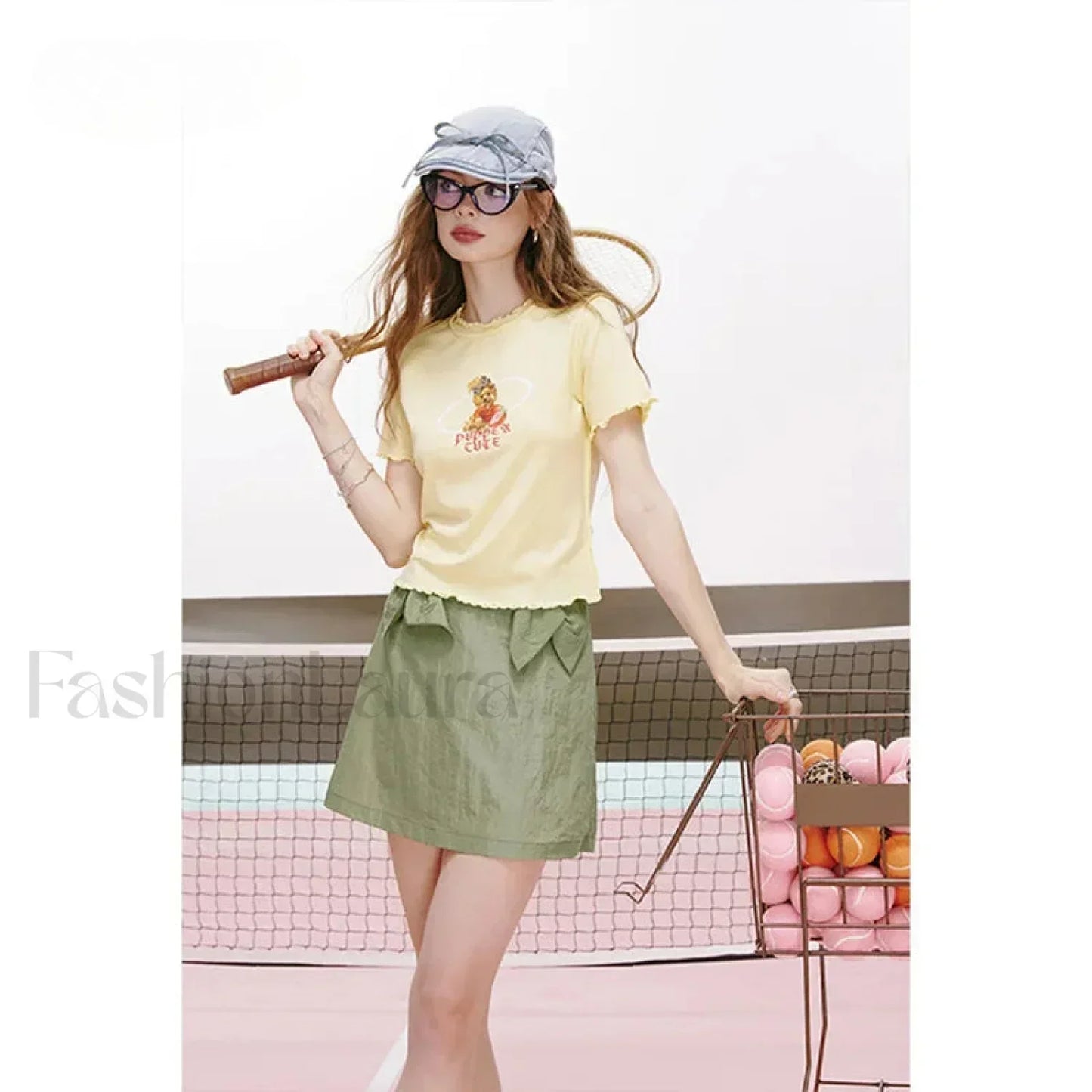 Green Bow Workwear A-Line Skirt