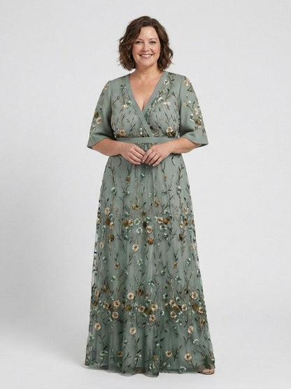 Mireille | Floral V-Neck Maxi Dress