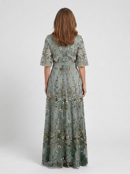 Mireille | Floral V-Neck Maxi Dress