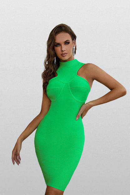 Hallie Green Bandage Bodycon Dress