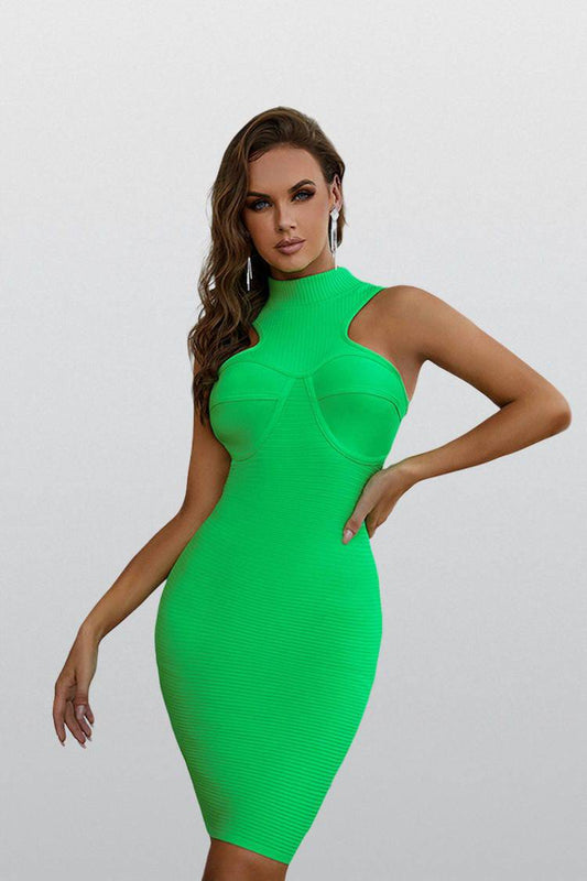 Hallie Green Bandage Bodycon Dress