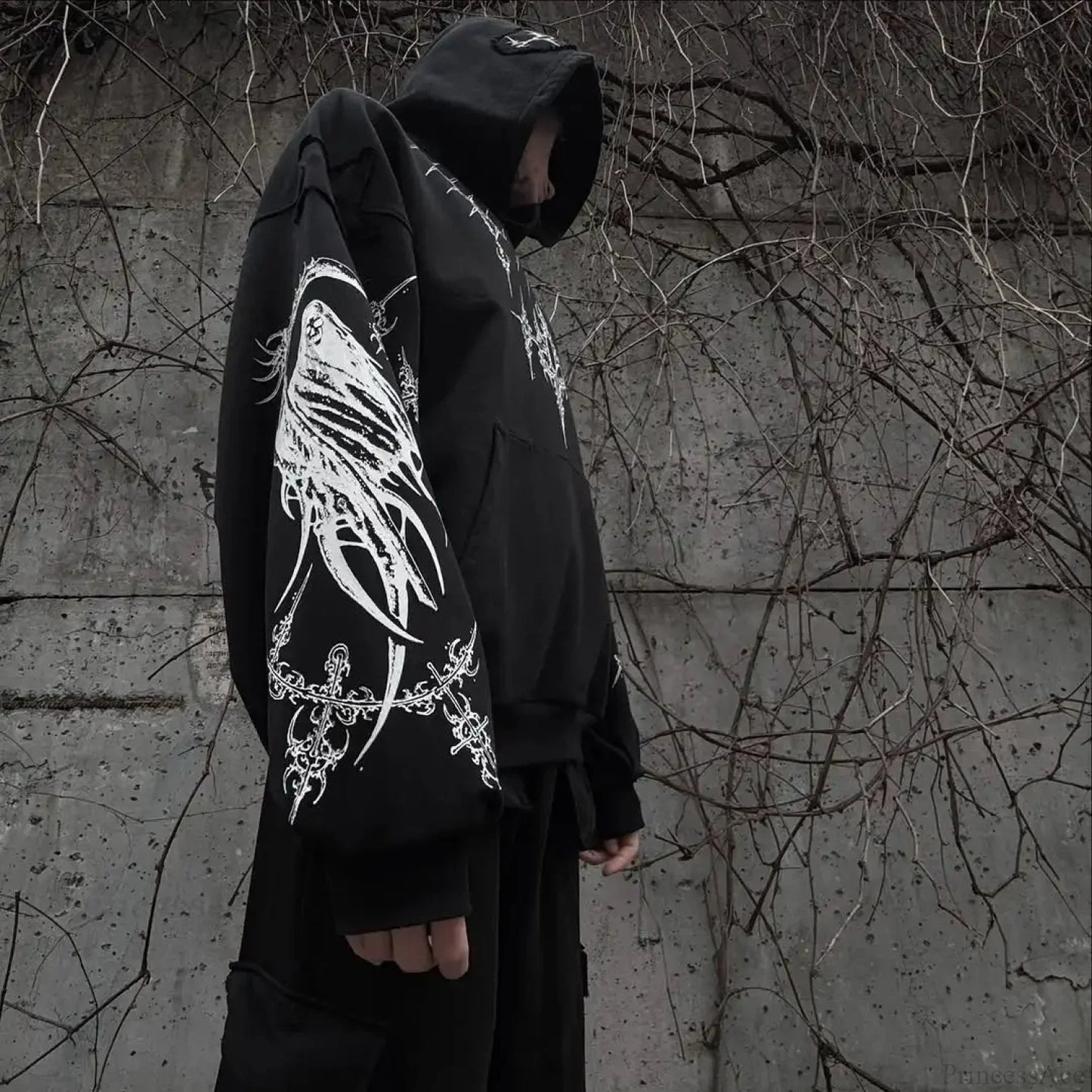 Harajuku Mournful Death Bone Hoodie