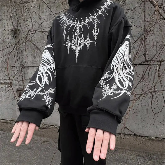 Harajuku Mournful Death Bone Hoodie