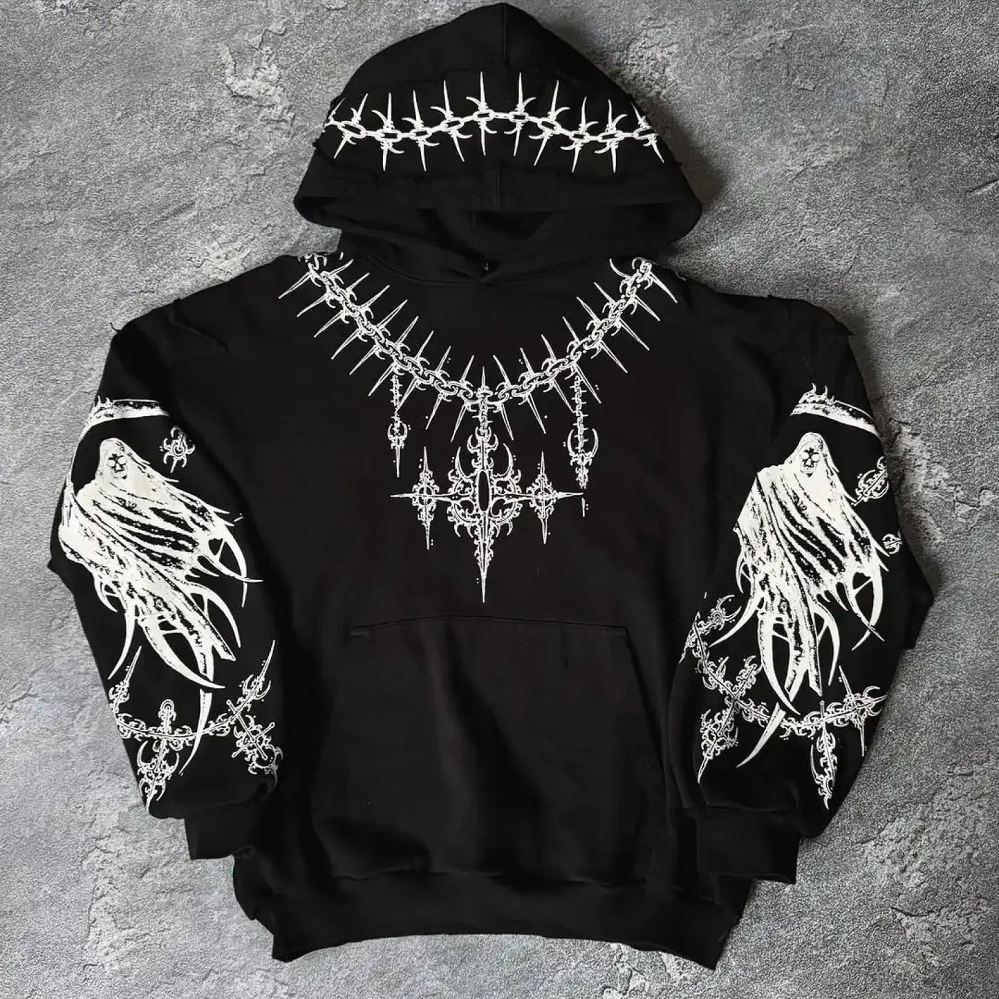 Harajuku Mournful Death Bone Hoodie