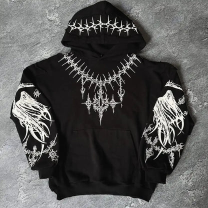 Harajuku Mournful Death Bone Hoodie