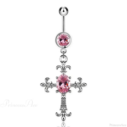 Heavenly Feathers Rose Dark Belly Ring