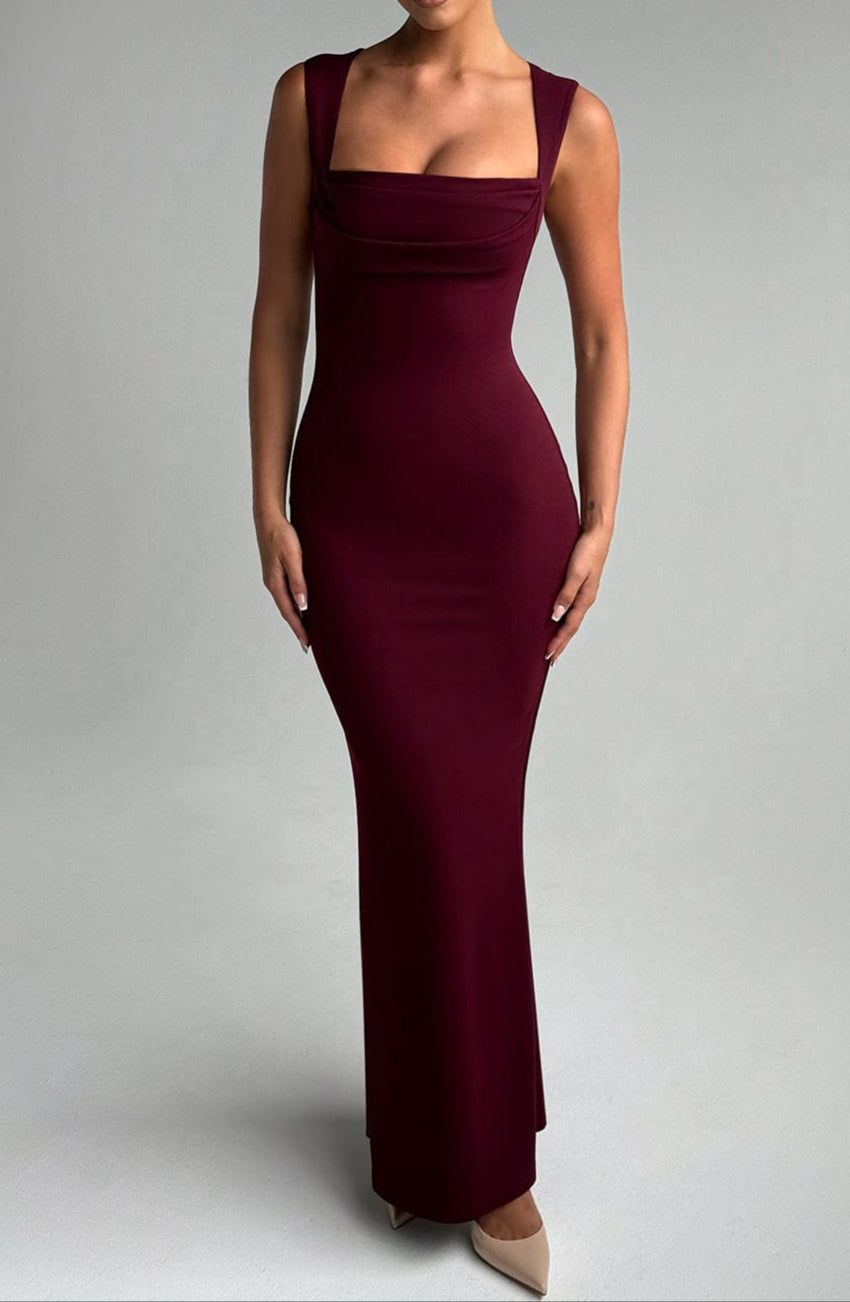 Maia Maxi Dress - Cherry Lacquer