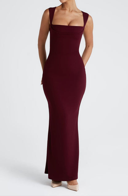 Leya Maxi Dress - Cherry Lacquer