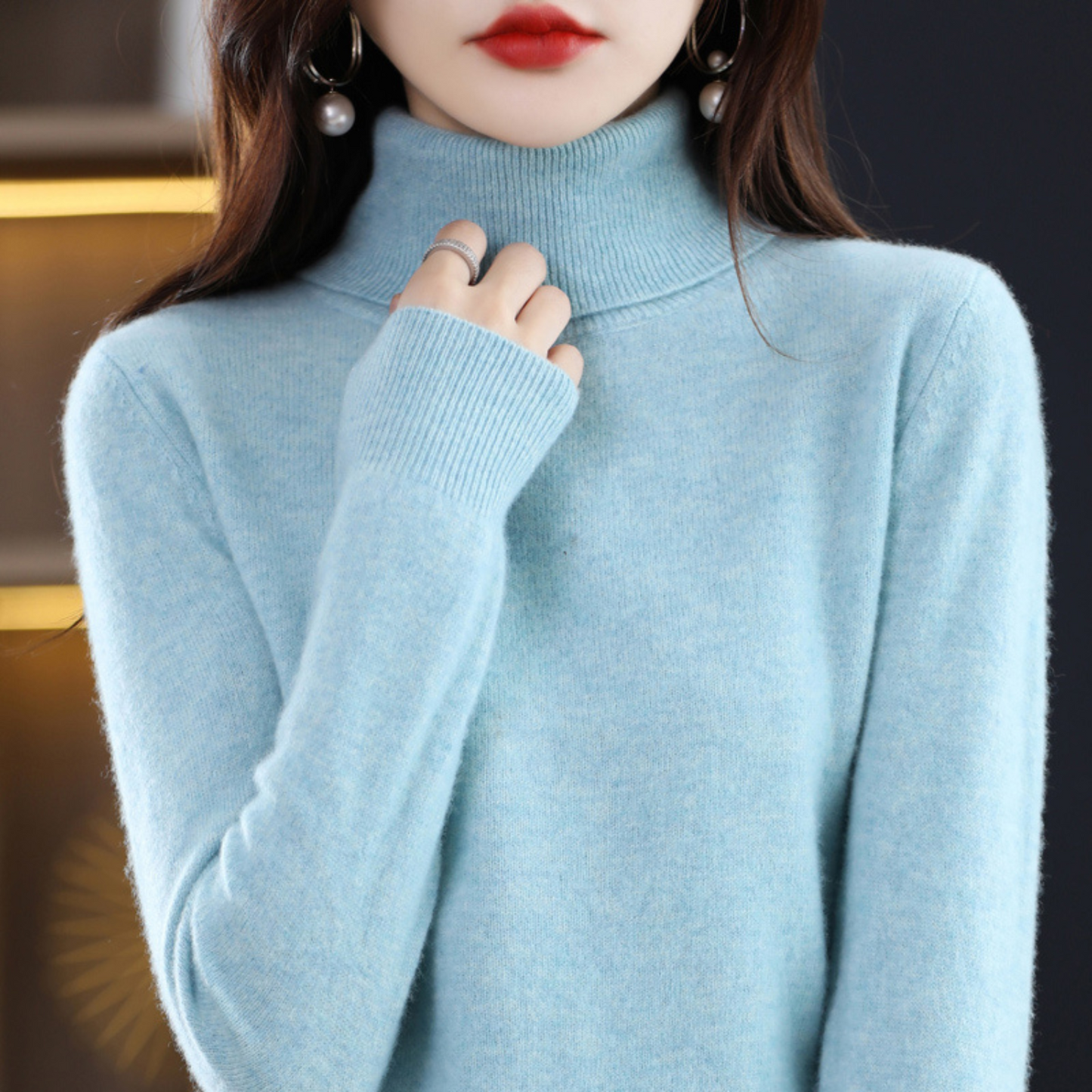 | Women’s Winter Turtleneck Knit Sweater