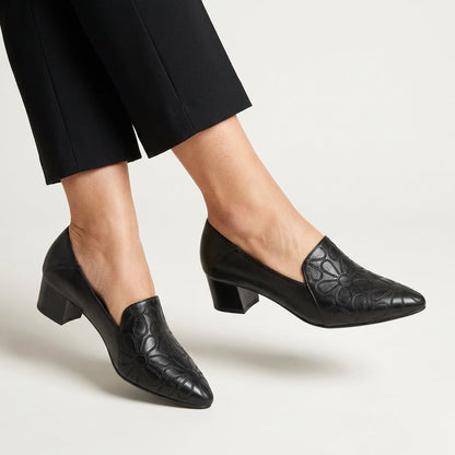 Aveline | Leather Embroidered Pumps