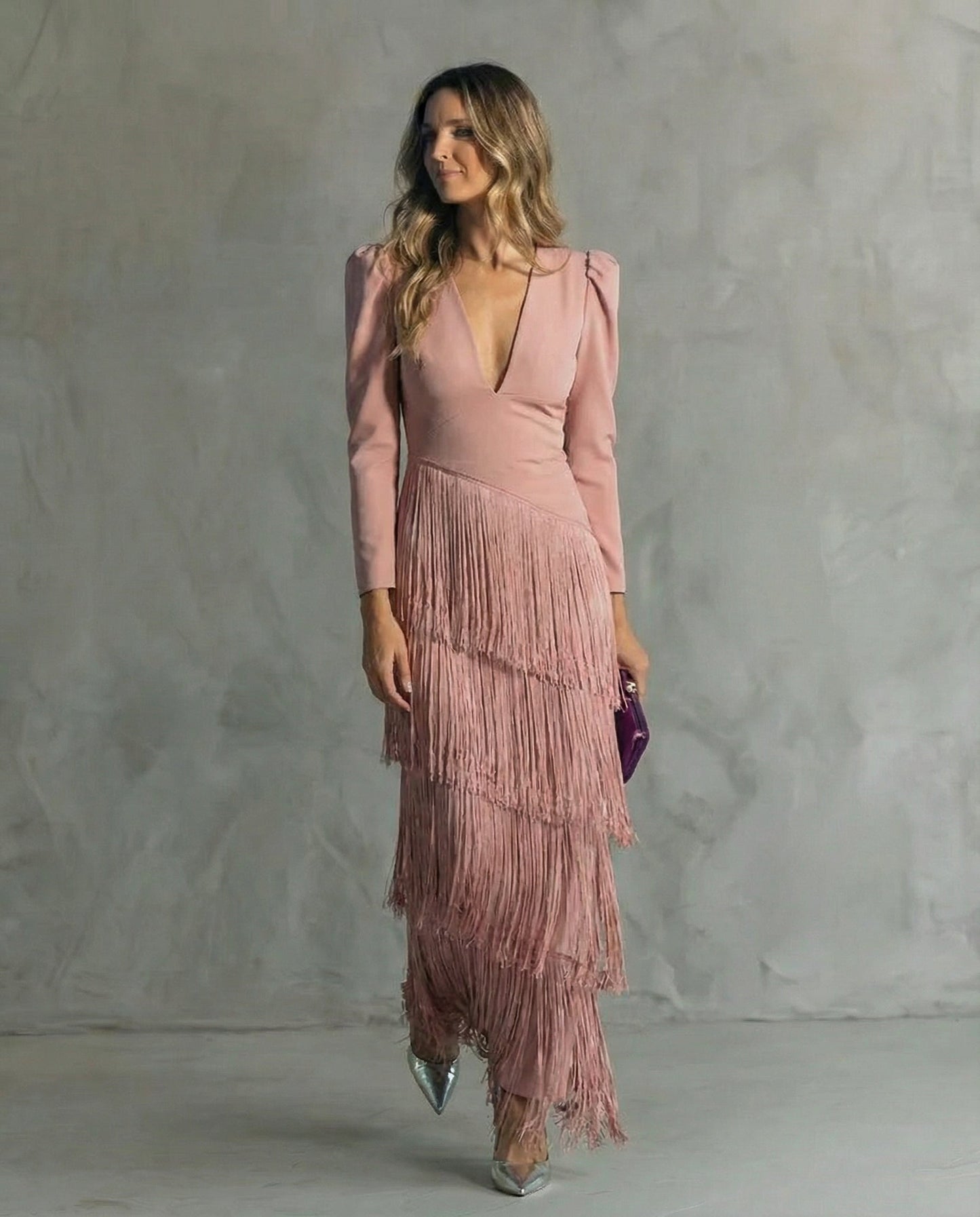 Elena | Midi Dress with Fringe