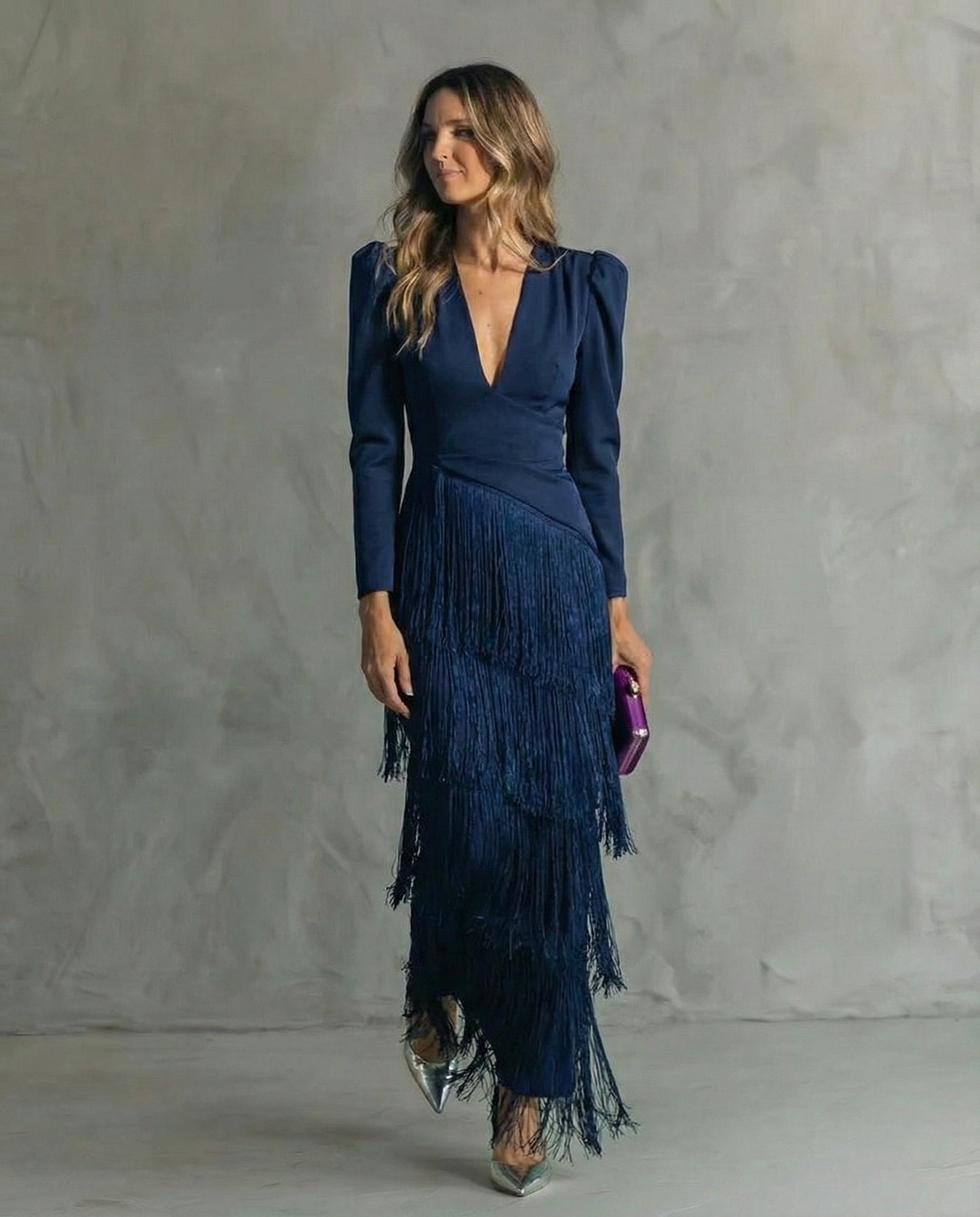 Elena | Midi Dress with Fringe