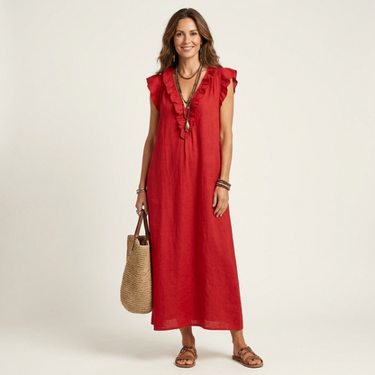 Elara | Ruffle Maxi Dress