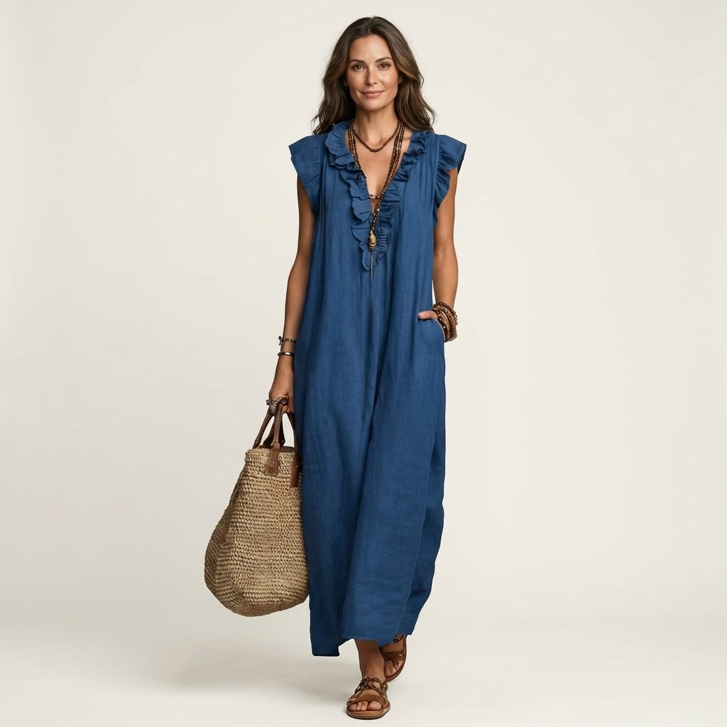 Elara | Ruffle Maxi Dress