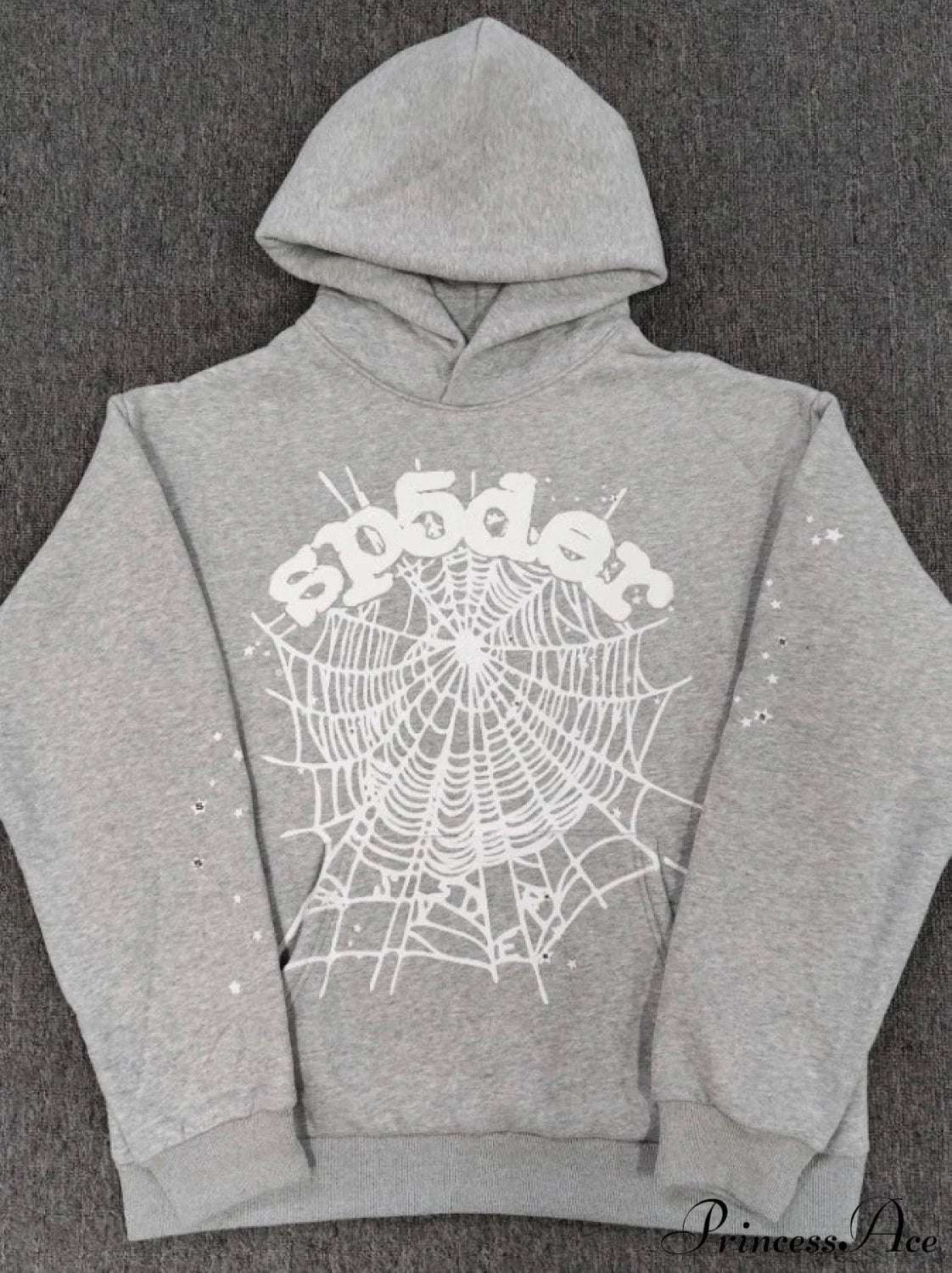 High Pile Fleece Foam Spider Print Hoodie