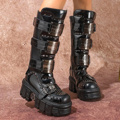 High-quality Metal Gloomy Punk Gothic Chelsea Boot