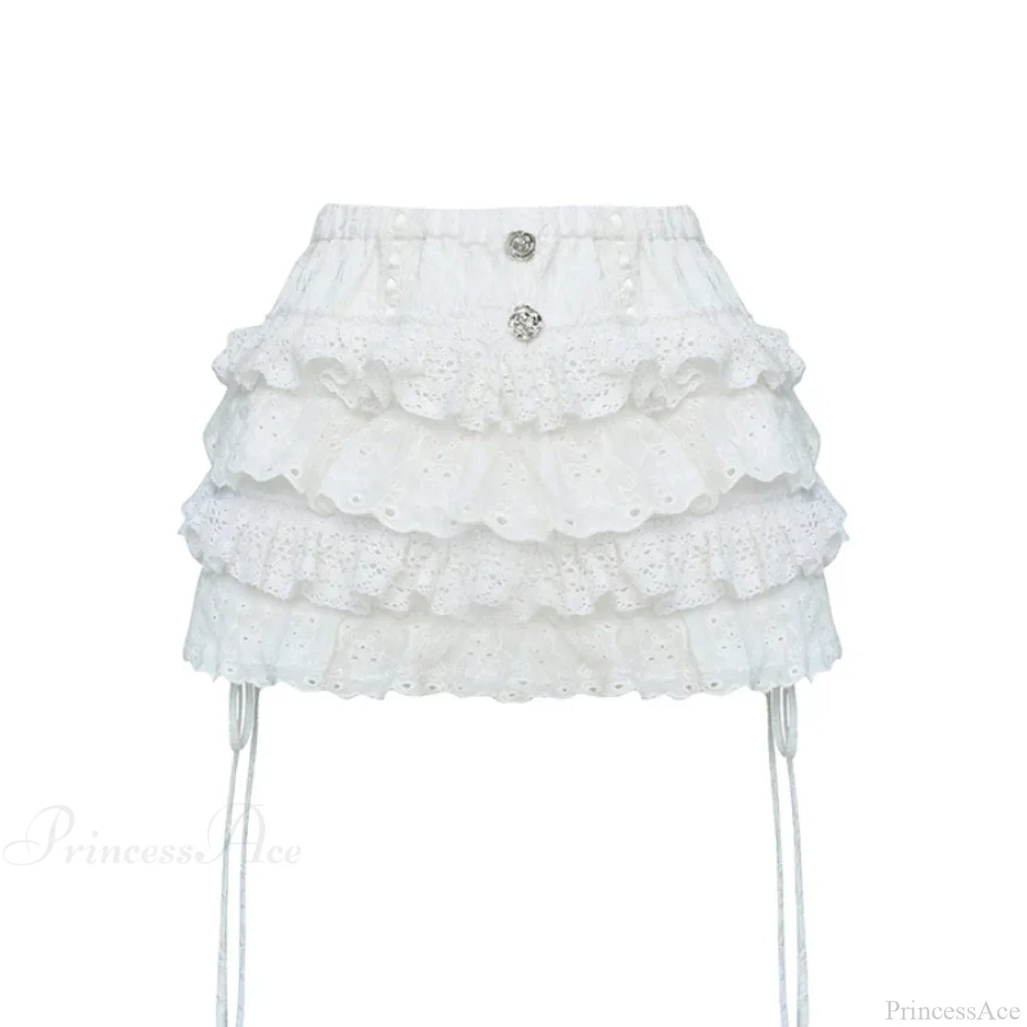 High Waist Cake Lace Vintage Skirt