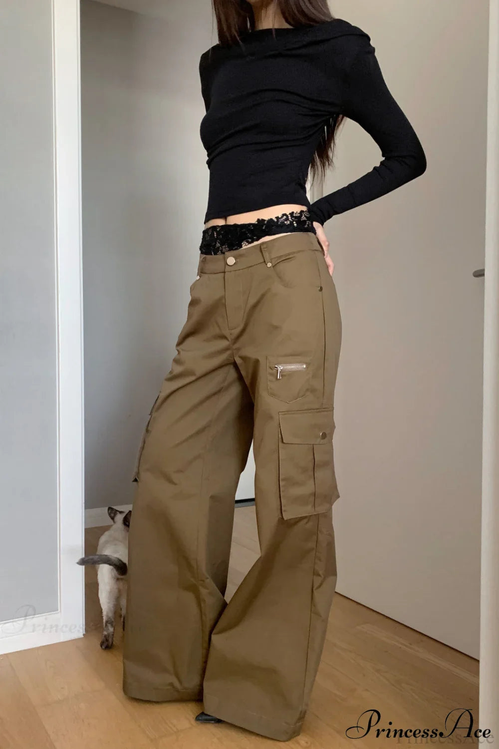 High Waist Loose Multi Pocket Cargo Pants