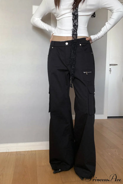 High Waist Loose Multi Pocket Cargo Pants
